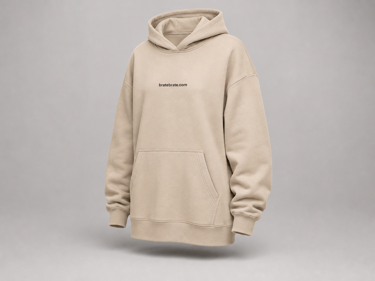 Dukserica s kapuljačom (oversized) — bež, XXL
